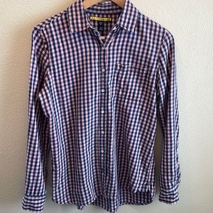 Prince & Fox button down shirt | pink and blue | size medium
